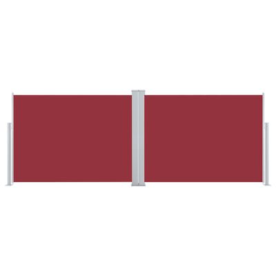 vidaXL مظلة جانبية قابلة للسحب أحمر 100×1000 سم