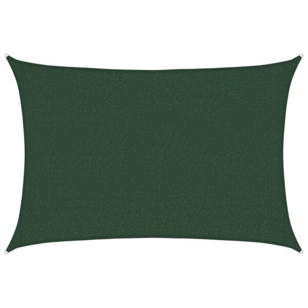 vidaXL مظلة شراعية 160 جم/م&sup2; أخضر داكن 2.5&times;3.5 م HDPE