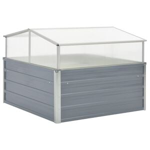 vidaXL دفيئة 100&times;100&times;85 سم فولاذ مجلفن رمادي