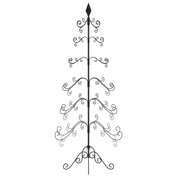 vidaXL شجرة كريسماس معدنية للزينة لون أسود 180 سم