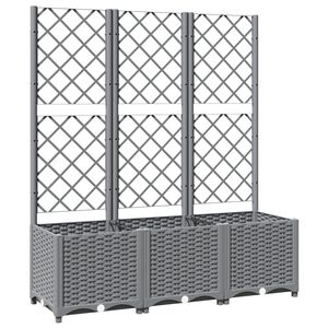 vidaXL وعاء حديقة رمادي فاتح 120 x 40 x 136 cm