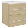 3099035 vidaXL Sink Cabinet with Built-in Basin Sonoma Oak Engineered Wood (804686+145060) - Untranslated