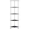 vidaXL رف بـ 5 طبقات أسود 30×30×130 سم زجاج مقسى