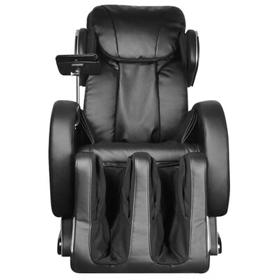 vidaXL كرسي تدليك أسود مع شاشة فائقة جلد صناعي أسود