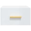 vidaXL خزانة جانب السرير مثبتة على الحائط أبيض لامع جداً 20x35x35 سم