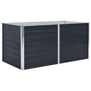 vidaXL حوض حديقة مرتفع 160&times;80&times;45 سم فولاذ مجلفن أنثراسيت