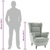 vidaXL كرسي بذراعين مخمل رمادي فاتح