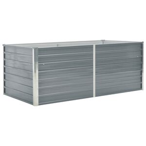 vidaXL حوض حديقة مرتفع 160&times;80&times;45 سم فولاذ مجلفن رمادي