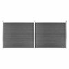3070459 vidaXL Fence Panel Set WPC 353x146 cm Black (148984+148985) - Untranslated