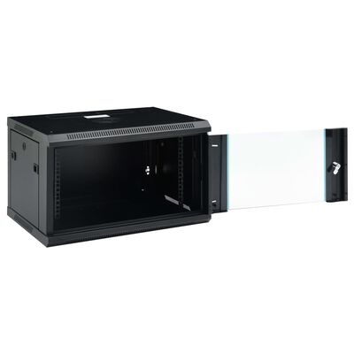 vidaXL خزانة شبكة 6U مثبتة على الحائط نوع IP20 مقاس 19 بوصة 600×450×375 ملم