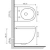 vidaXL مرحاض جداري بدون إطار سيراميك أبيض