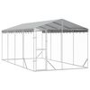 vidaXL Outdoor Dog Kennel with Roof Silver 3x6x2,5 m Galvanised Steel - Untranslated