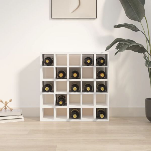 vidaXL خزانة نبيذ بيضاء 56x25x56 سم من خشب الصنوبر الصلب