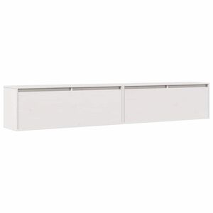 vidaXL خزانات حائط لون أبيض 2ق 35x30x100 سم خشب صنوبر صلب