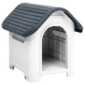 vidaXL بيت الكلب رمادي 59x75x66 سم بولي بروبيلين