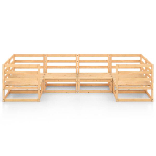 vidaXL عدد 6 قطع طقم جلسة حديقة خشب صنوبر صلب