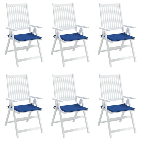 vidaXL وسائد كرسي حديقة 6 قطع لون أزرق ملكي 50&times;50&times;4 سم قماش أوكسفورد