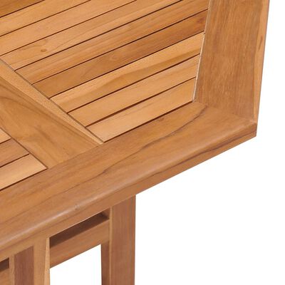 vidaXL طاولة سفرة حديقة قابلة للطي 90×90×75 سم خشب ساج صلب