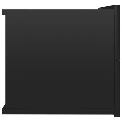 vidaXL خزانة سرير جانبية أسود لامع 40×30×30 سم خشب مضغوط