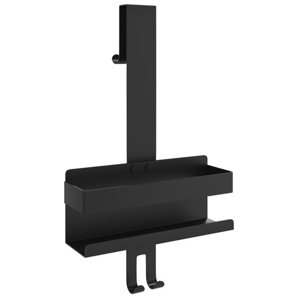 vidaXL علبة دش معلقة لون أسود مَطْفي فولاذ مقاوم للصدأ 304 مصقول