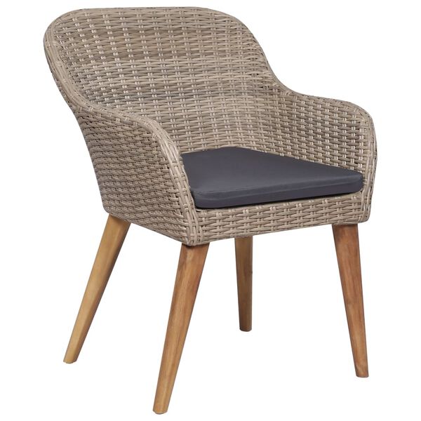 vidaXL VidaXL طقم سفرة للحديقة 3 قطع لون بني