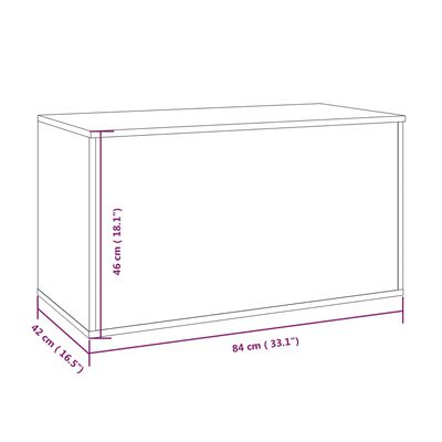 vidaXL صندوق تخزين سونوما رمادي 84×42×46 سم خشب صناعي