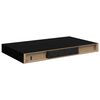 vidaXL رفوف جدارية عائمة، قطعتان، أسود، 40&times;23.5&times;3.8 سم، مصنوعة من خشب MDF