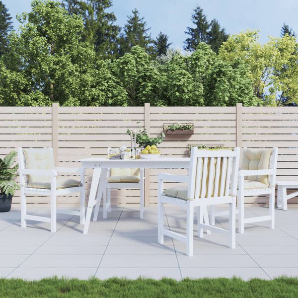 vidaXL وسائد كرسي حديقة 4 ق كريمي 100×50×7 سم