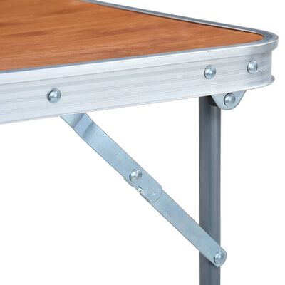 vidaXL طاولة تخييم قابلة للطي بإطار معدني 80×60 سم
