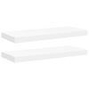 vidaXL رفوف جدارية عائمة، قطعتان، لون أبيض، 60&times;23.5&times;3.8 سم، مصنوعة من خشب MDF