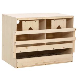 vidaXL عش دجاج حجرتين 63&times;40&times;45 سم خشب صنوبر صلب