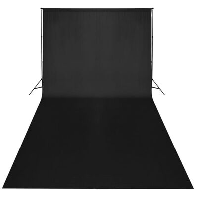 vidaXL ستارة خلفية التصوير قطن أسود 600×300 سم