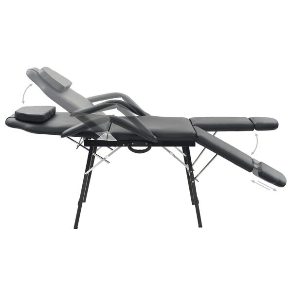 كرسي التدليك للعناية بالوجه جلد صناعي 185×78×76 سم أسود vidaXL