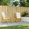 vidaXL كرسيان قابلان للطي للحديقة مع وسائد، مصنوعان من الخيزران