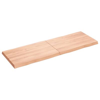vidaXL سطح طاولة لون بني فاتح 120*40*(2-4) سم خشب صلب معالج وحواف خام