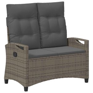 vidaXL مقعد حديقة رمادي ورمادي داكن 105 x 60 x 112 سم فولاذ وبوليستر