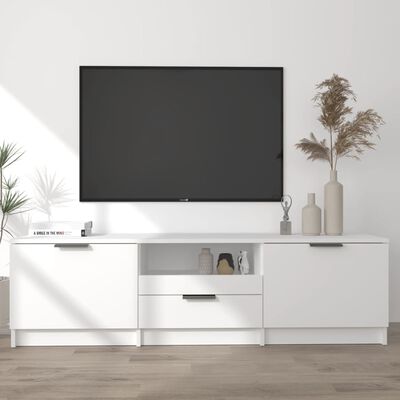 vidaXL خزانة تلفزيون أبيض 140×35×40 سم خشب صناعي