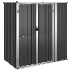 vidaXL سقيفة أدوات الحديقة، لون أنثراسيت، 161&times;89&times;161 سم، مصنوعة من الفولاذ المجلفن