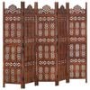 مقسم غرف مكون من 5 ألواح منحوت يدوياً بني 165x200 سم خشب مانجو صلب