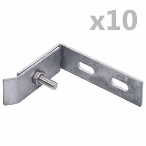 vidaXL عدد 10 أطقم موصل حائط زاوية فضي