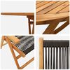 vidaXL طقم تناول الطعام في الحديقة 7 pcs أسود خشب الأكاسيا الصلب