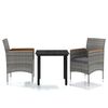 3099335 vidaXL 3 Piece Garden Dining Set with Cushions Grey and Black (46182+318746) - Untranslated