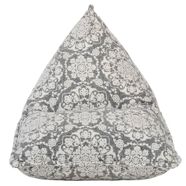 vidaXL كنبة بين باج رمادي فاتح قماش مرقع