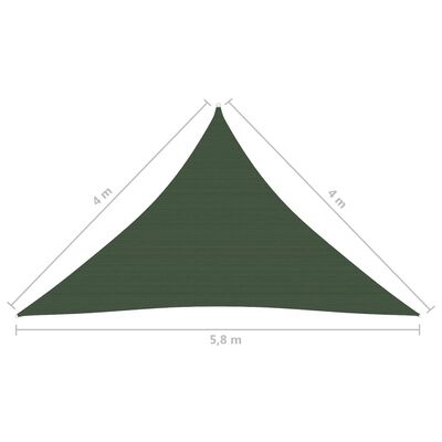 vidaXL مظلة شراعية 160 جم/م² أخضر داكن 4×4×5.8 م HDPE