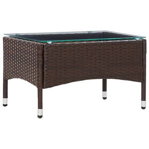 vidaXL طاولة قهوة بني 60&times;40&times;36 سم بولي روطان