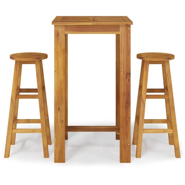 vidaXL طقم بار حديقة 3ق خشب أكاسيا صلب