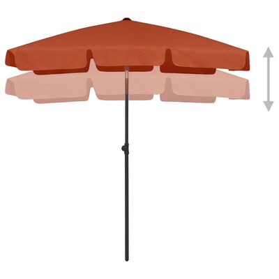 vidaXL مظلة شاطئ قرميدي 180×120 سم