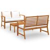 3057788 vidaXL 3 Piece Garden Lounge Set with Cushion Solid Acacia Wood (2x311829+311833) - Untranslated