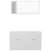 vidaXL 804797 vidaXL 2 Piece Bathroom Furniture Set High Gloss White Chipboard