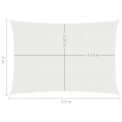 vidaXL مظلة شراعية 160 جم/م² أبيض 2×3.5 م HDPE